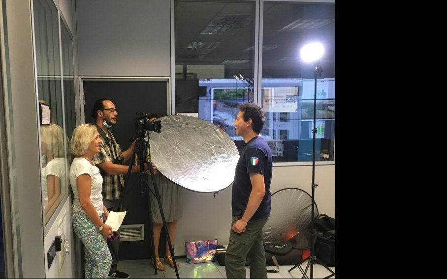 sul set con Riccardo Conte