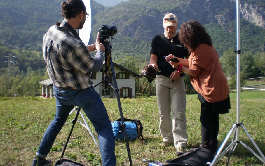sul set con Alberto Bolognesi
